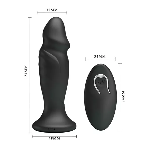 MR. PLAY - analvibrator med fjärrkontroll - uppladdningsbar - svart