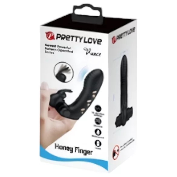 Pretty Love Vance - finger vibrator med klitorisstimulering - svart