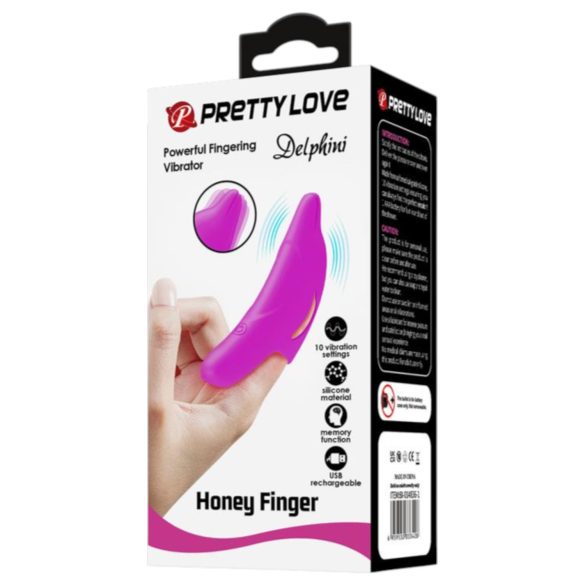 Pretty Love Delphini - delfinformatad vibrator för finger (lila)