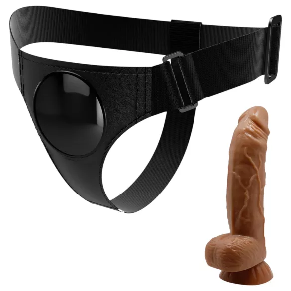 Pretty Love - strap-on sele - med dildo 17 cm - svart