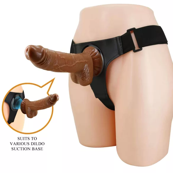 Pretty Love - strap-on sele - med dildo 17 cm - svart