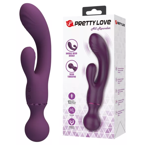 Pretty Love All Rounder - dubbelhuvad G‑punkts- och klitorisstimulator (lila)