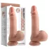 Dual Density - realistisk dildo med pung och sugkopp - 18 cm - natur