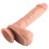 Dubbel densitet - naturtrogen dildo med sugkopp och testiklar - 20 cm (naturlig)