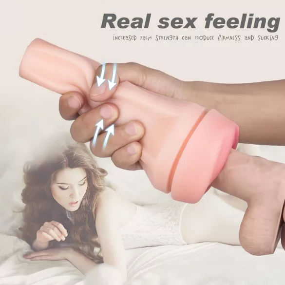 Sex HD Marcus - realistisk konstgjord vagina i hylsa (svart/naturfärgad)