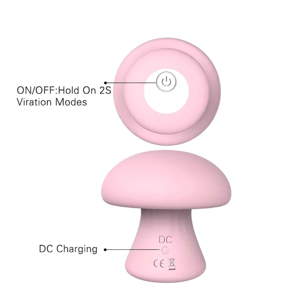 Magic Mushroom - uppladdningsbar vibrator (rosa)