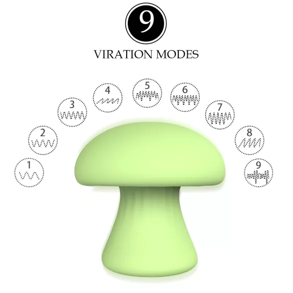 Magic Mushroom - uppladdningsbar ansiktsvibrator (grön)