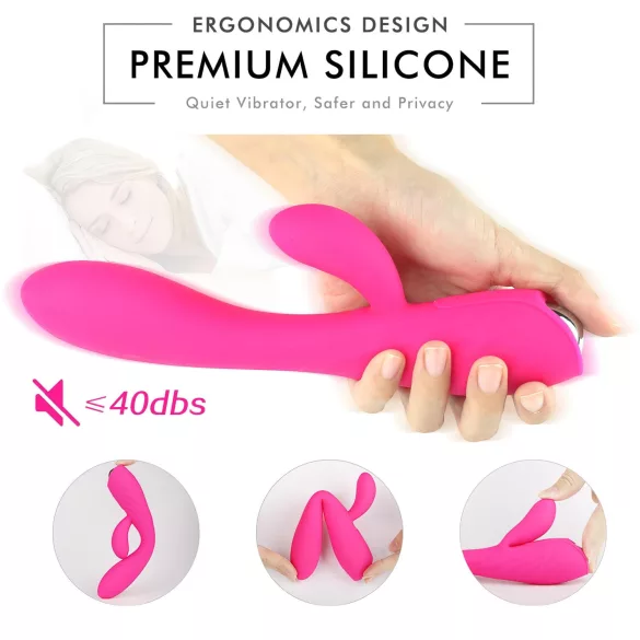 Sex HD Muses - vibrator uppladdningsbar vattentät värmefunktion silikon rosa