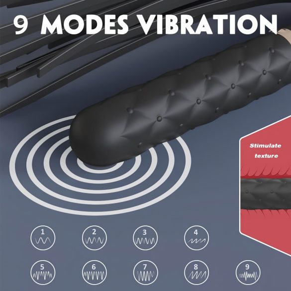 Sex HD Bloody Mary - vibrator och piska - uppladdningsbar vattentät - svart