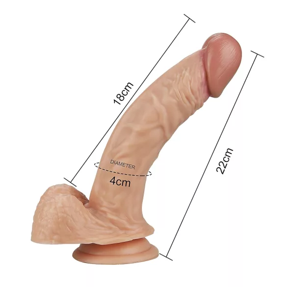Lovetoy Real Extreme - G-punkt dildo - realistisk 21cm - naturfärg