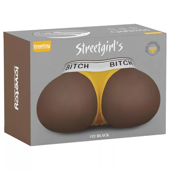 Lovetoy Streetgirl's 12 - vagintorso och trosa (mörk hudton)