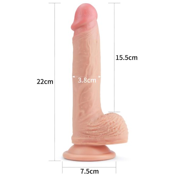 Lovetoy - dildo med sugkopp - realistisk - 21 cm - hudfärgad