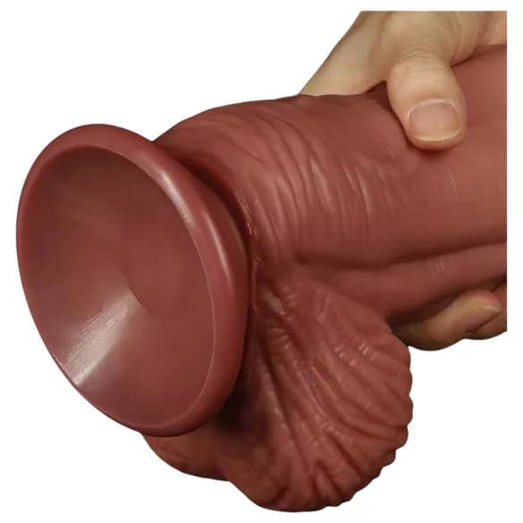 Lovetoy - realistisk dildo - dubbellager - 26cm - natur
