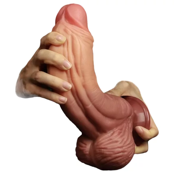 Lovetoy - realistisk dildo - dubbellager - 26cm - natur