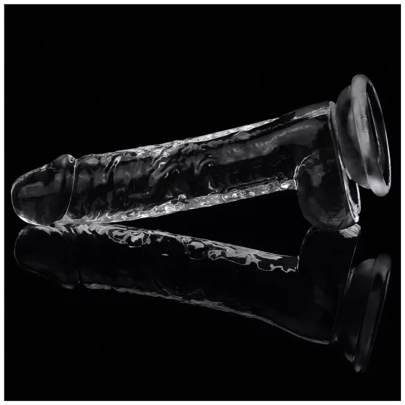 Lovetoy Flawless Clear - dildo med sugkopp - 19 cm (transparent)