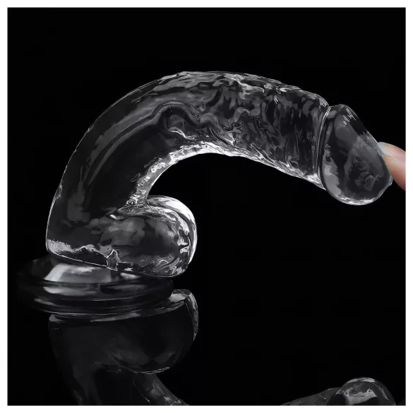 Lovetoy Flawless Clear - dildo med sugkopp - 19 cm (transparent)
