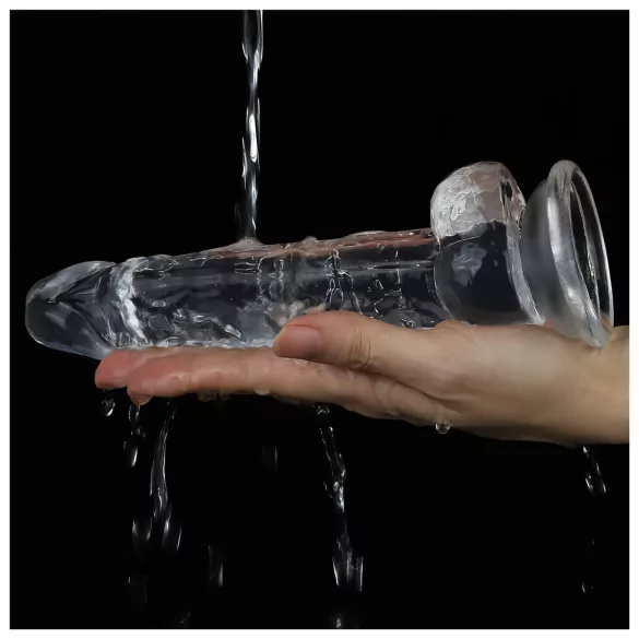 Lovetoy Flawless Clear - dildo med sugkopp - 19 cm (transparent)