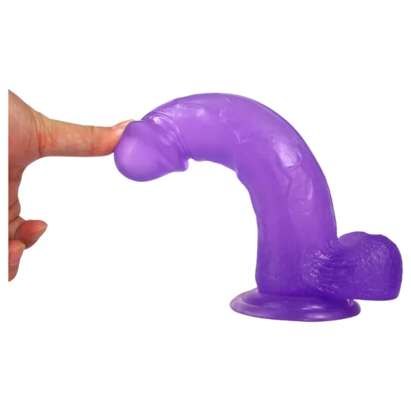 Lovetoy - dildo med sugpropp - 20 cm - lila - jelly