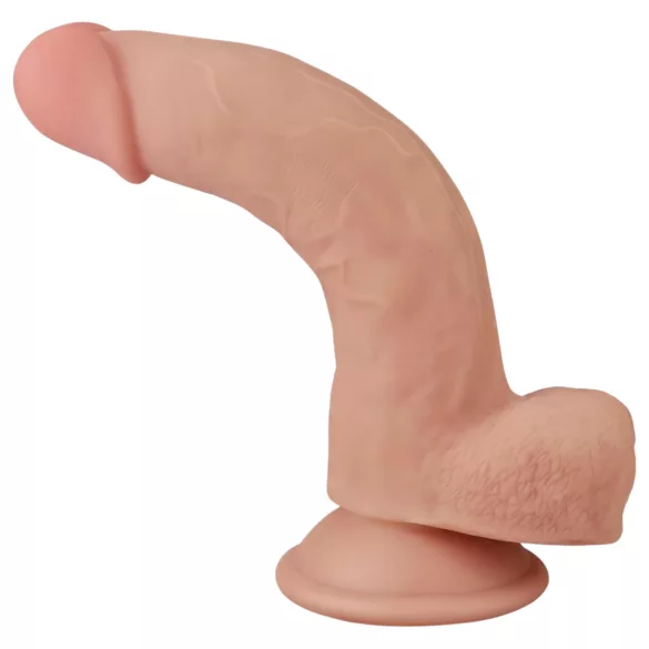 Lovetoy Sliding-Skin - dildo med dubbel lager - 21cm - natur