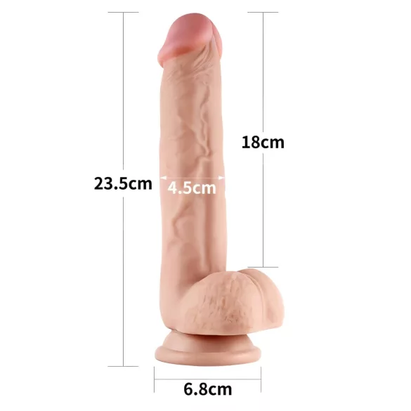 Lovetoy - realistik dildo - dubbel lager - 23cm natur