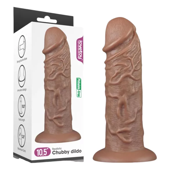 Lovetoy Chubby - realistisk dildo med sugpropp - 25cm - hudfärgad