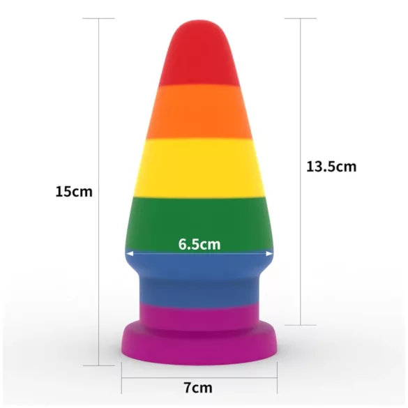 Lovetoy Prider - analplugg - 15 cm - regnbågsfärgad