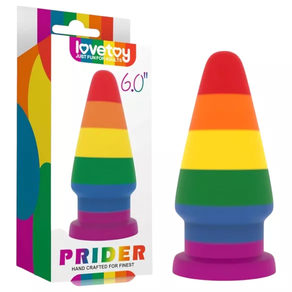 Lovetoy Prider - analplugg - 15 cm - regnbågsfärgad