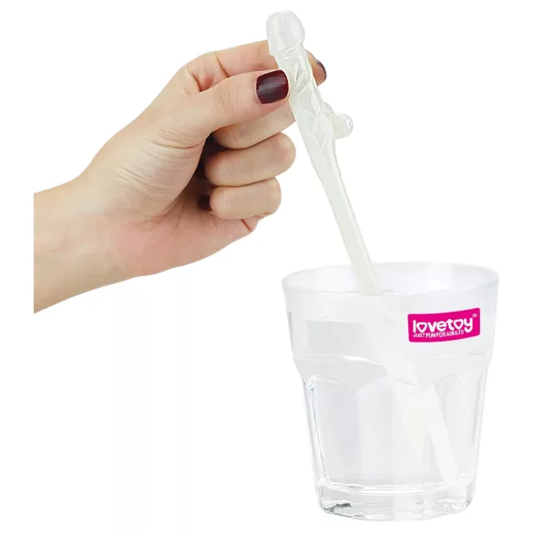 Lovetoy - penis sugrör med belysning - vit