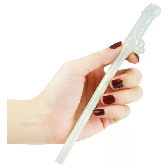 Lovetoy - penis sugrör med belysning - vit