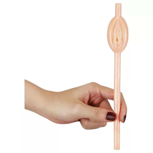 Lovetoy - sugrör med vaginaform - naturfärg
