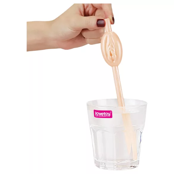 Lovetoy - sugrör med vaginaform - naturfärg