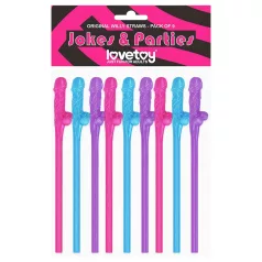 Lovetoy - realistiskt penis sugrör - rosa/blå/lila
