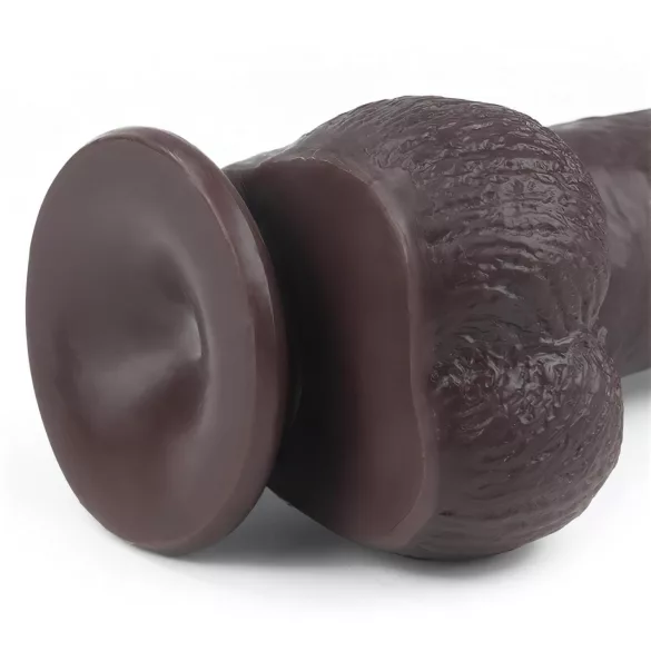 Lovetoy Sliding-Skin - realistisk dildo - dubbel lager - 23cm brun