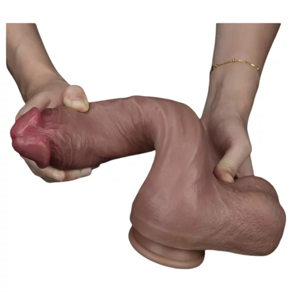 Lovetoy Nature Cock - realistisk dildo med dubbla lager - 26 cm - hudfärgad