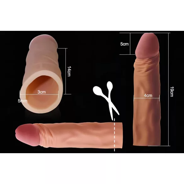 Lovetoy - penissleeve - förlängare 19cm - natur