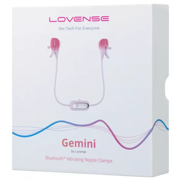 Lovense Gemini - App-styrd vibrerande bröstvårtsklämma (rosa)
