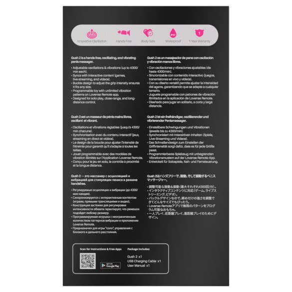 Lovense Gush 2 - penissleeve vibrator - turkos