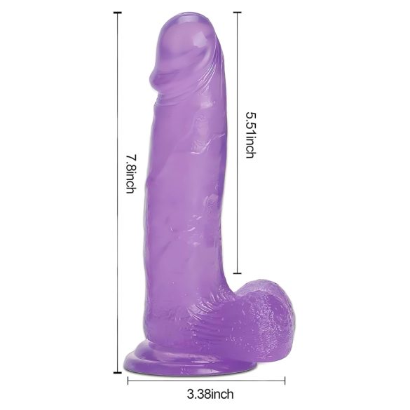 Tracy's Dog - dildo med sugkopp och pung - jelly lila