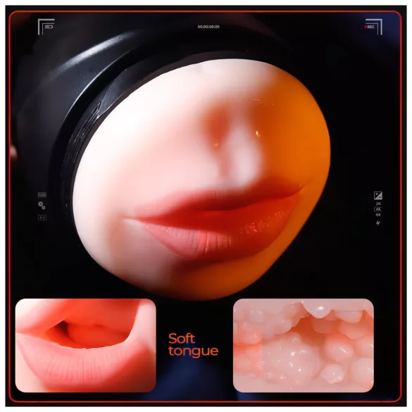 Leopard - mun- och konstgjord vagina-penisvibrator (natur)