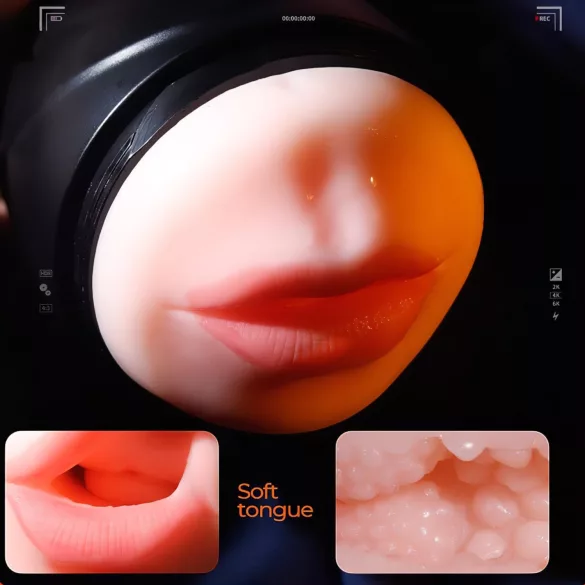 Leopard - mun- och konstgjord vagina-penisvibrator (natur)