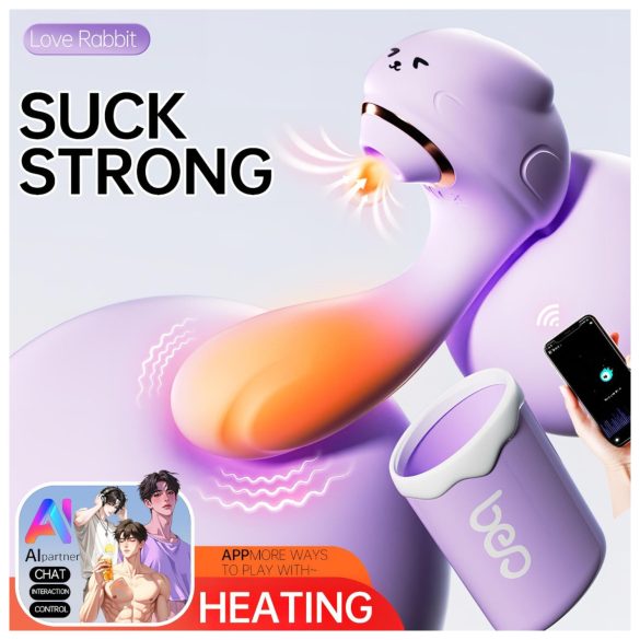 Leopard - sugvibrator med vibration - lila