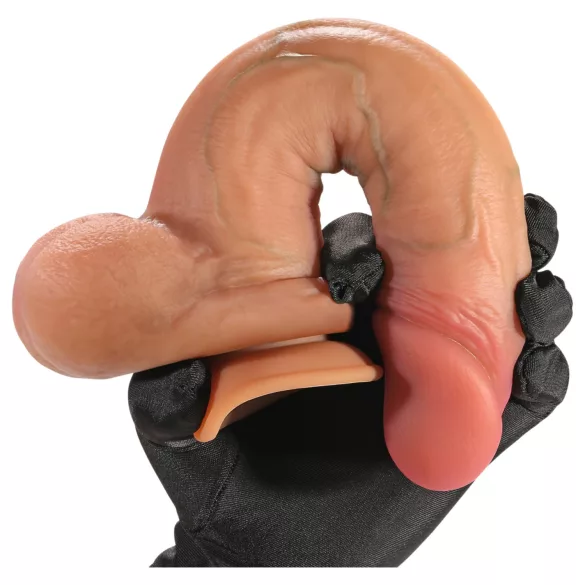 FeelSkin - ultrarealistisk dildo med testiklar (natur, 20,5 cm)