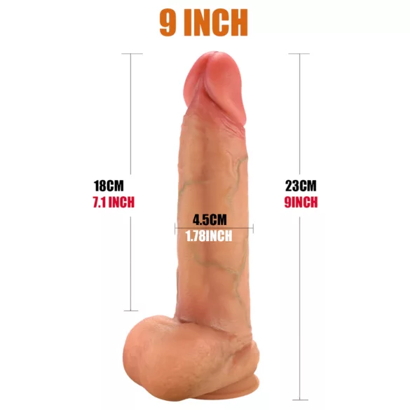 FeelSkin - ultrarealistisk dildo med pung - natur (23 cm)