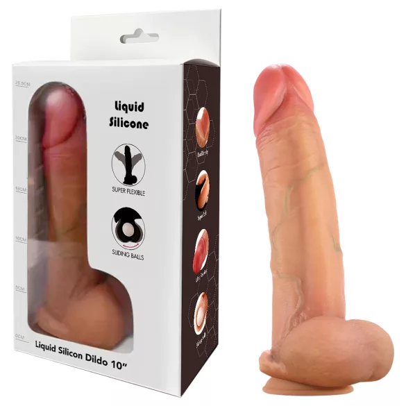 FeelSkin - ultrarealistisk dildo med pung (natur, 22 cm)