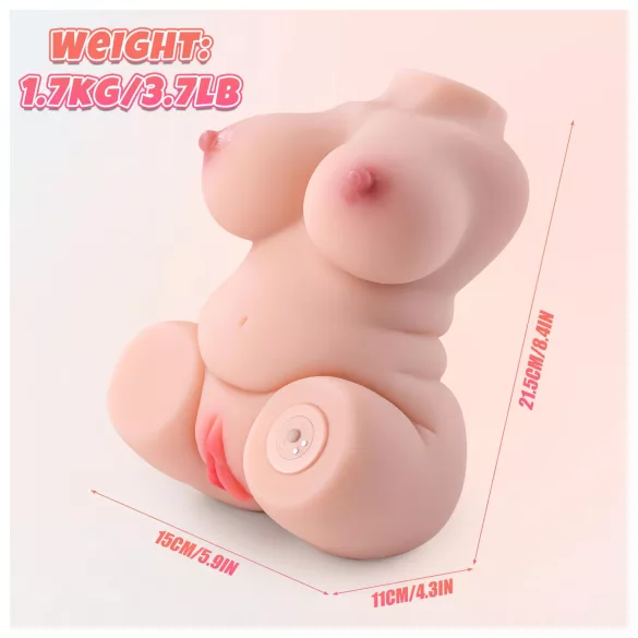 Lonely - realistisk vibrator torso masturbator - hudfärgad
