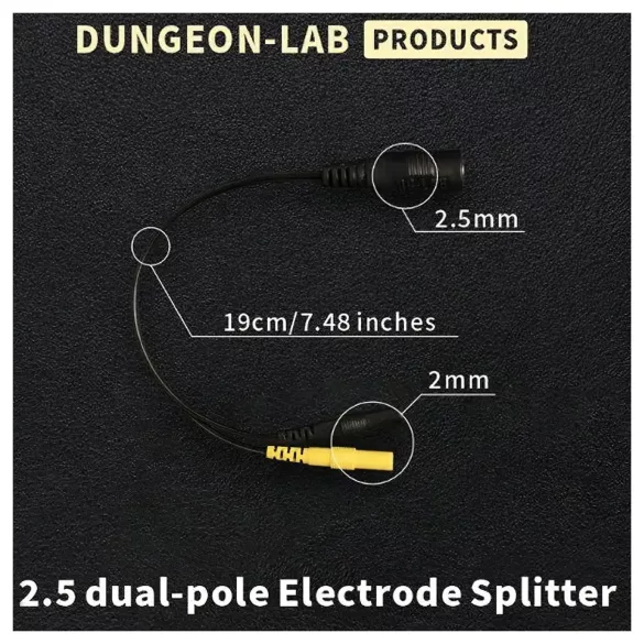 DG-LAB - elektrodadapter från 2,5 mm-uttag till 2 mm (svart)