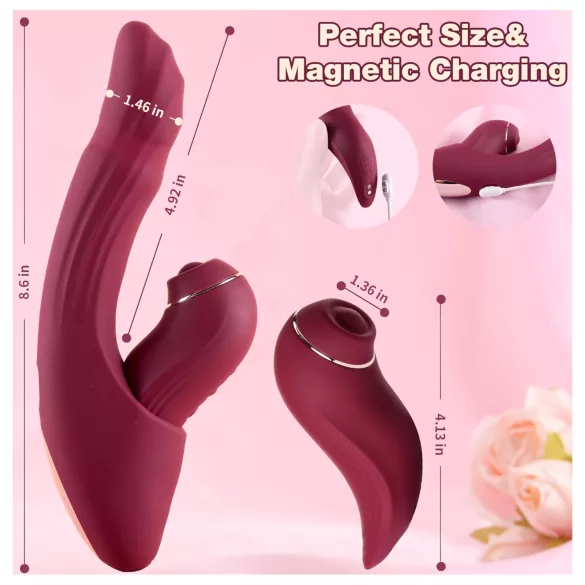 Vibeconnect - G-punkt och klitoris vibrator - 2i1 - röd