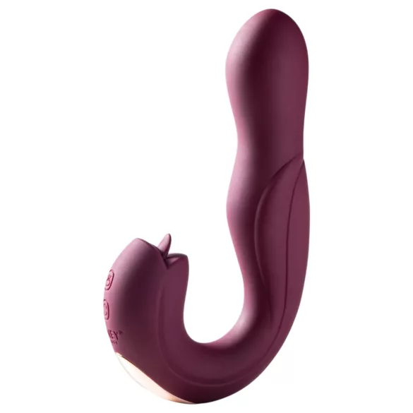 Honey Play Box Joi - roterande G-punkt vibrator med slickfunktion - lila