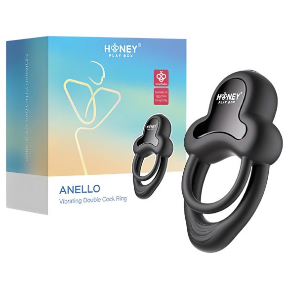 Honey Play Box Anello - vibratorring penis och pung - svart
