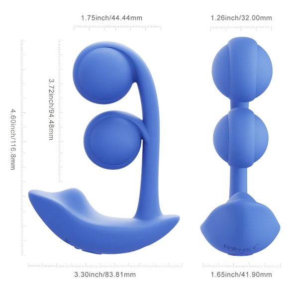 Honey Play Box Melody - vibrator med kulor och fjärrkontroll - blå